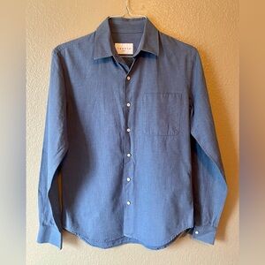 Sandro chambray light denim button down shirt